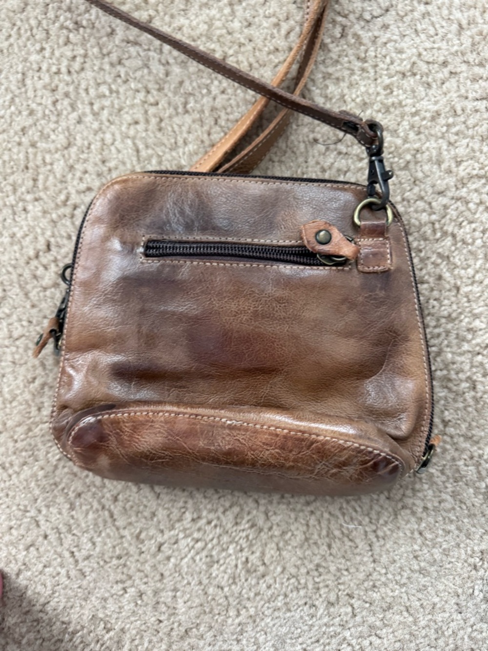 BED|STU Distressed Brown Leather Crossbody Bag - Picture 3 of 6